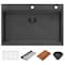 Ruvati 33 inch Gunmetal Black Stainless Steel Workstation Drop-in Topmount Kitchen Sink Single Bowl RVH5003BL - alternate 10